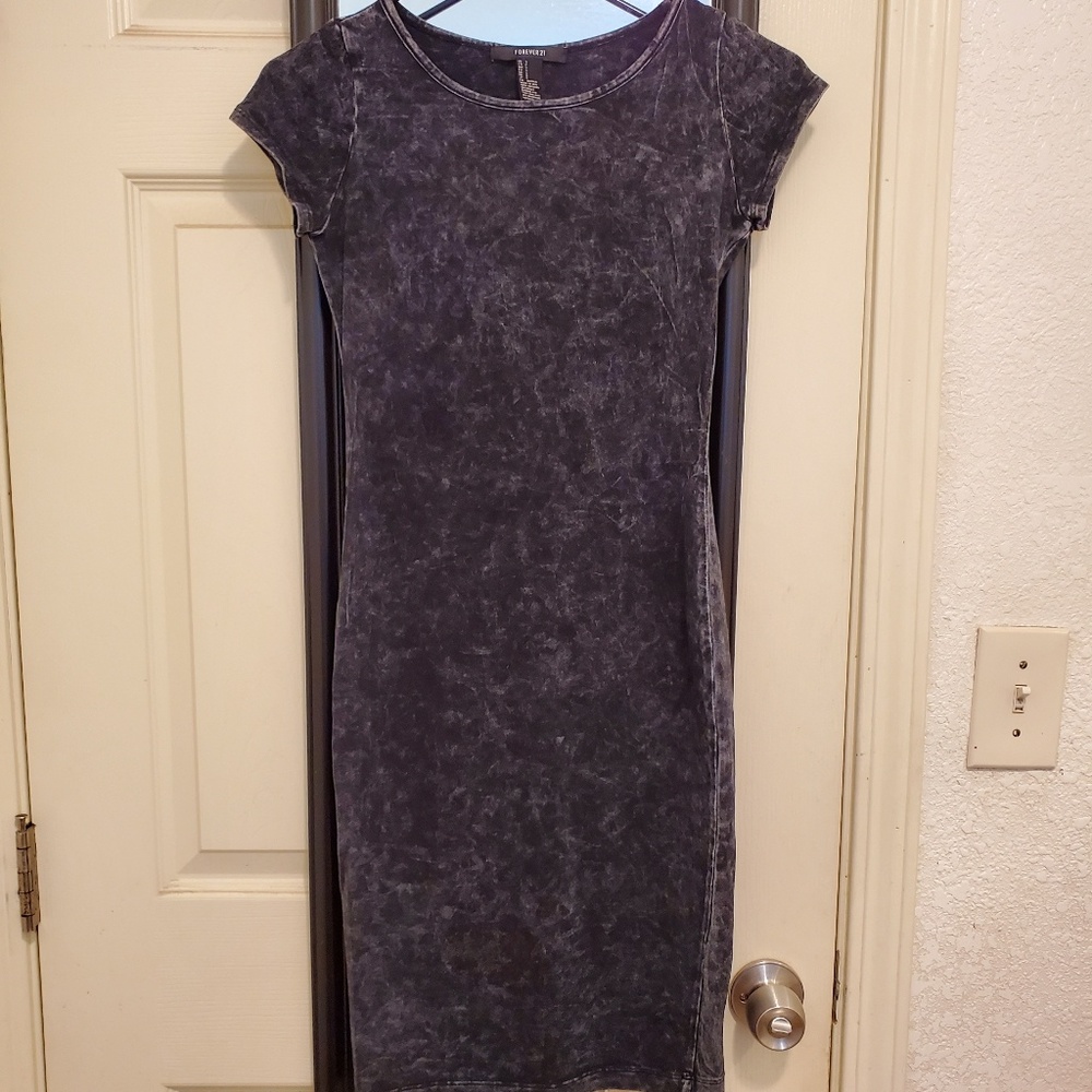 Gray acid wash dress